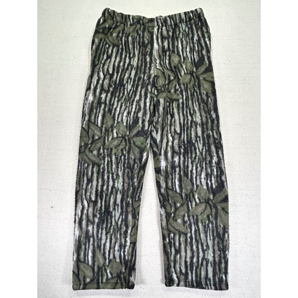 Cabelas Polarfleece Camo‎ Pants Mens Medium Tree Bark Fleece Hunting USA Outdoor